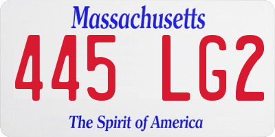 MA license plate 445LG2
