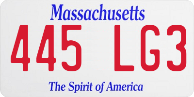 MA license plate 445LG3