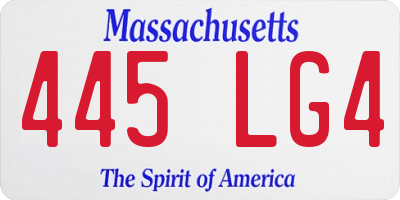 MA license plate 445LG4