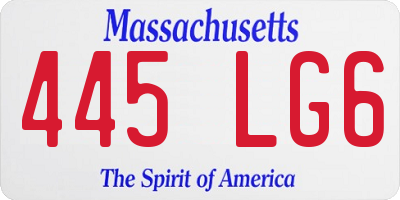 MA license plate 445LG6