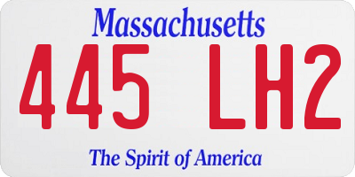 MA license plate 445LH2