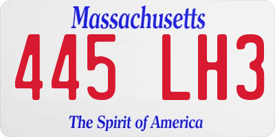 MA license plate 445LH3