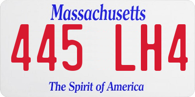 MA license plate 445LH4