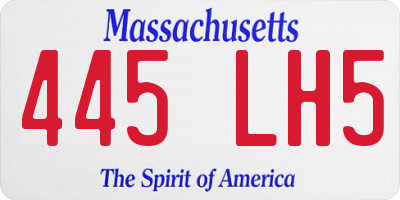 MA license plate 445LH5