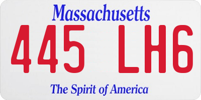 MA license plate 445LH6