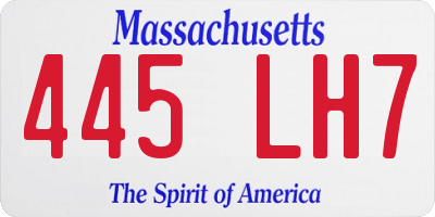 MA license plate 445LH7