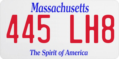 MA license plate 445LH8