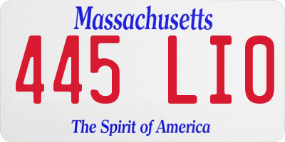 MA license plate 445LI0