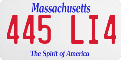 MA license plate 445LI4