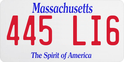 MA license plate 445LI6