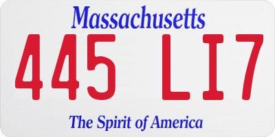 MA license plate 445LI7