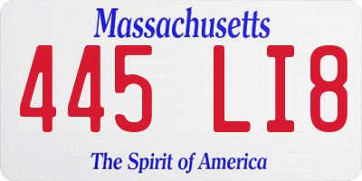 MA license plate 445LI8