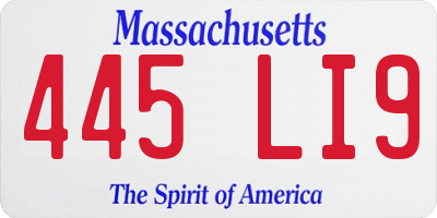 MA license plate 445LI9