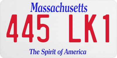 MA license plate 445LK1