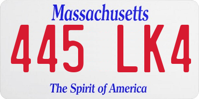 MA license plate 445LK4