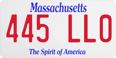 MA license plate 445LL0