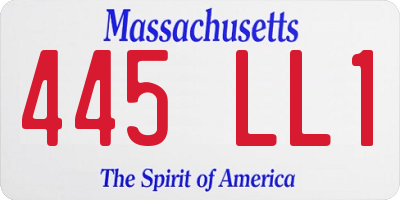MA license plate 445LL1