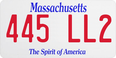 MA license plate 445LL2