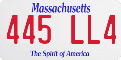 MA license plate 445LL4