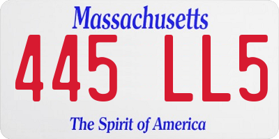 MA license plate 445LL5