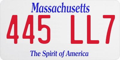 MA license plate 445LL7