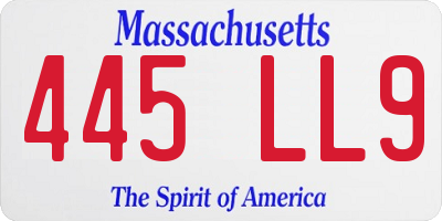 MA license plate 445LL9
