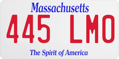 MA license plate 445LM0