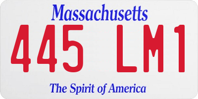 MA license plate 445LM1