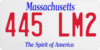 MA license plate 445LM2