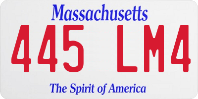 MA license plate 445LM4