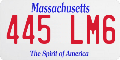 MA license plate 445LM6