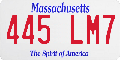 MA license plate 445LM7