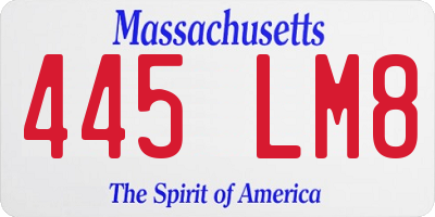 MA license plate 445LM8