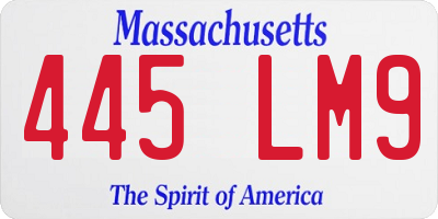MA license plate 445LM9