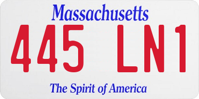MA license plate 445LN1