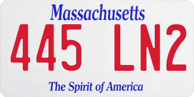 MA license plate 445LN2
