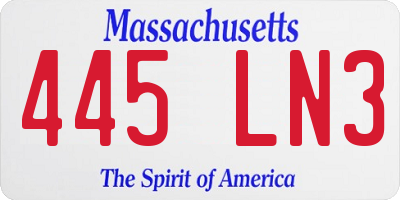 MA license plate 445LN3