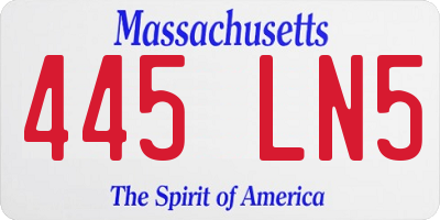 MA license plate 445LN5