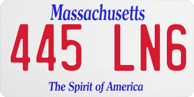 MA license plate 445LN6