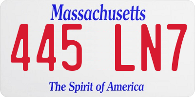 MA license plate 445LN7