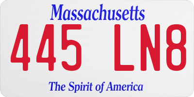 MA license plate 445LN8