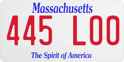 MA license plate 445LO0