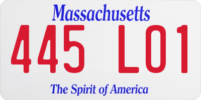 MA license plate 445LO1