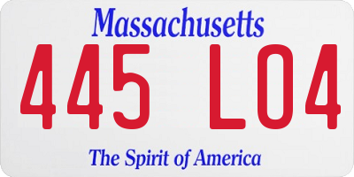 MA license plate 445LO4