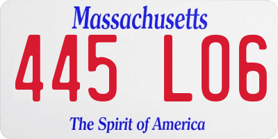 MA license plate 445LO6