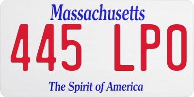 MA license plate 445LP0