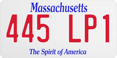 MA license plate 445LP1