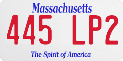 MA license plate 445LP2