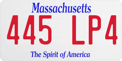 MA license plate 445LP4