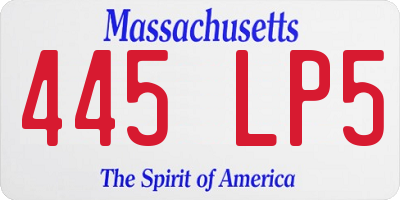 MA license plate 445LP5